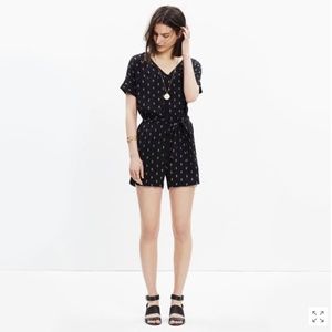 Madewell black perimeter romper size small